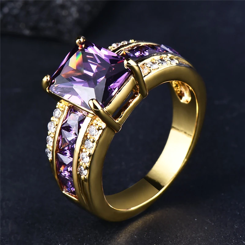 Violet Gold Glass Ring