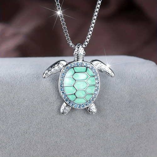 Turquoise Opal Turtle Bright Necklace