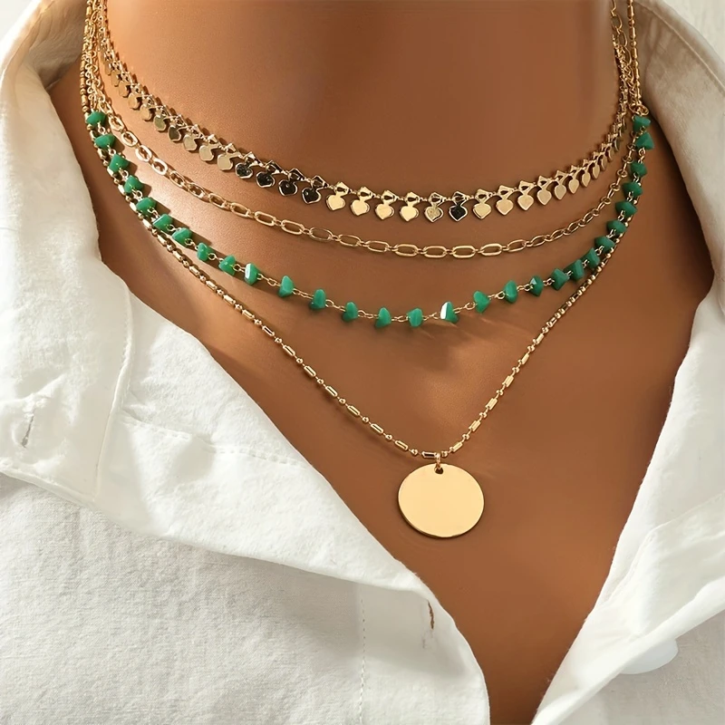 Layered Golden & Turquoise Necklace