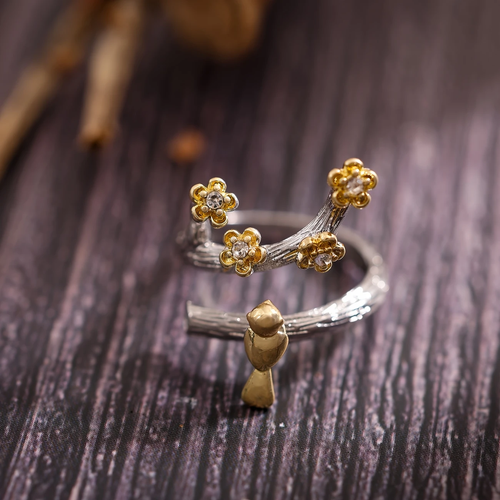 Adjusable Branch Gold Ring