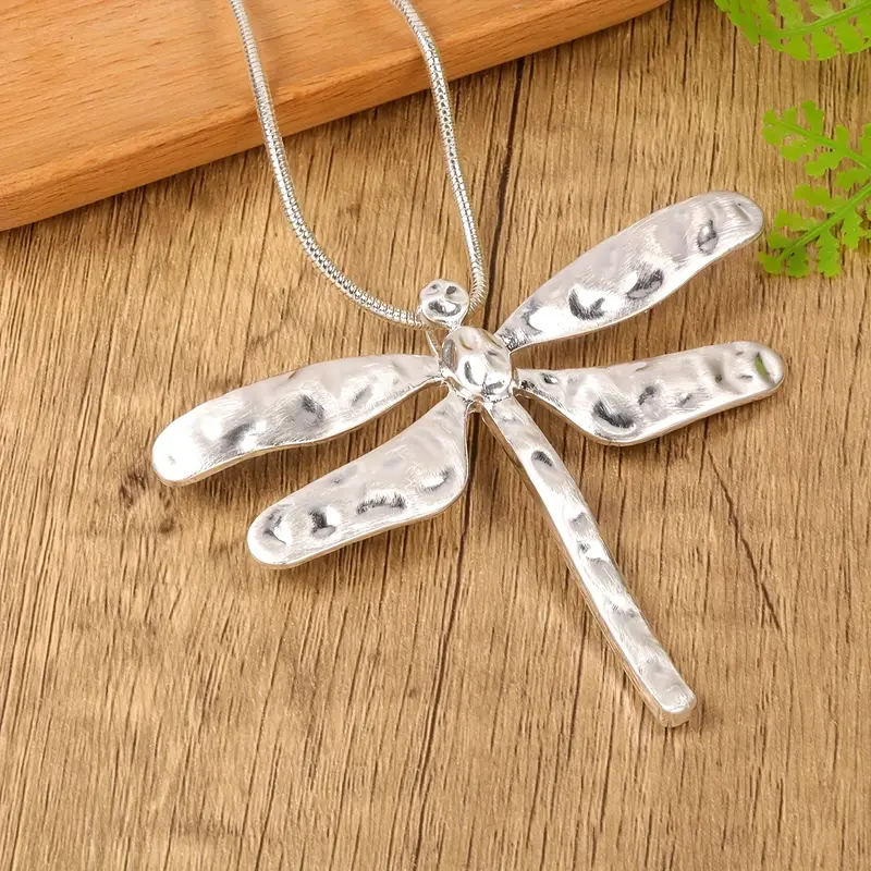 Dragonfly Silvered Necklace