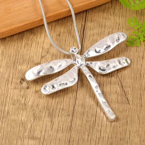 Dragonfly Silvered Necklace