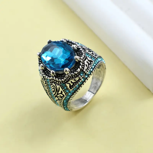Blue Sapphire Hollow Ring
