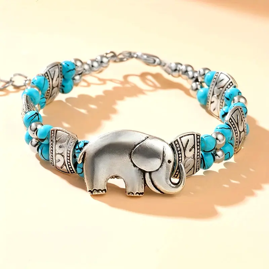 Elephant Blue Silver Bracelet