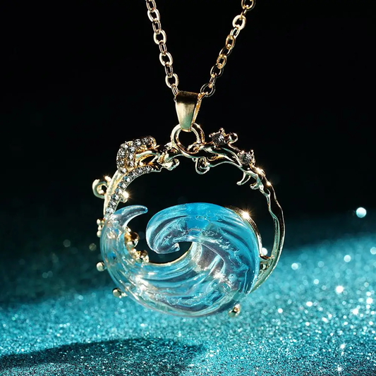 Blue Ocean Glass Necklace