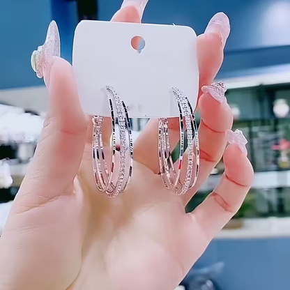 Bright Hoop Silver Earrings