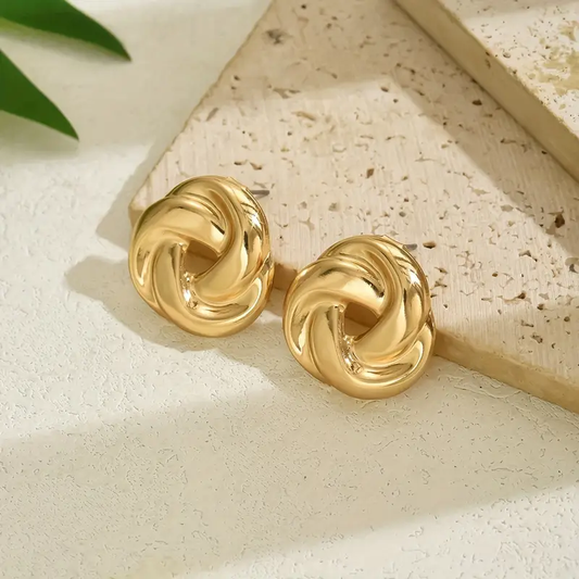Vintage Spiral Golden Earrings
