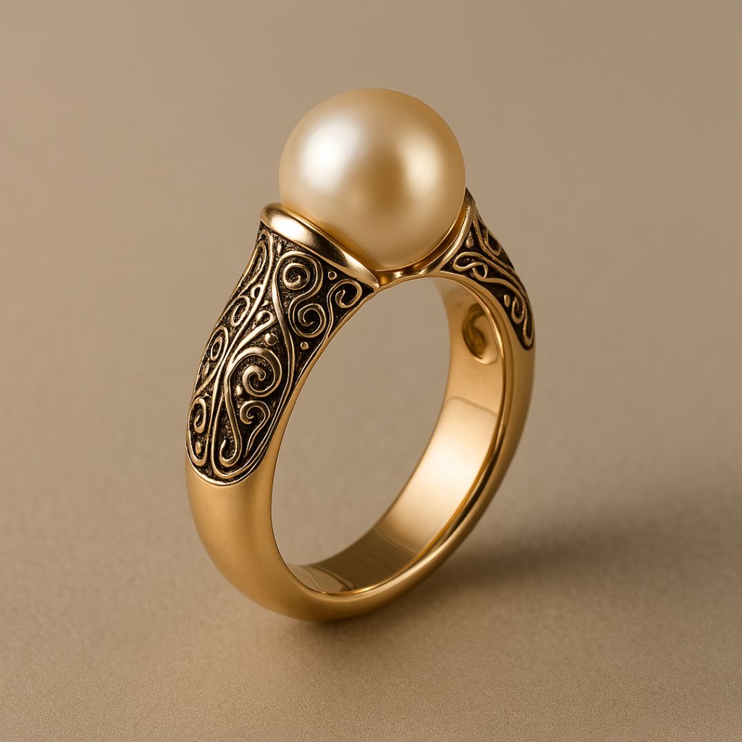 Vintage Pearl Golden Ring
