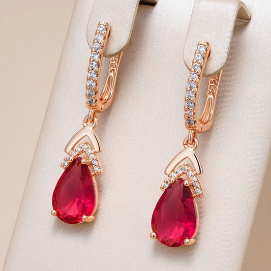 Elegant Dangling Red Love Earrings