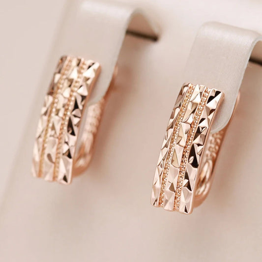 Elegant Gold Form Rectangular Earrings