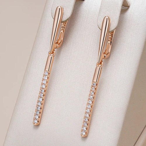 Elegant Bright Stick Gold Earrings